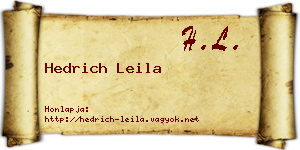 Hedrich Leila névjegykártya